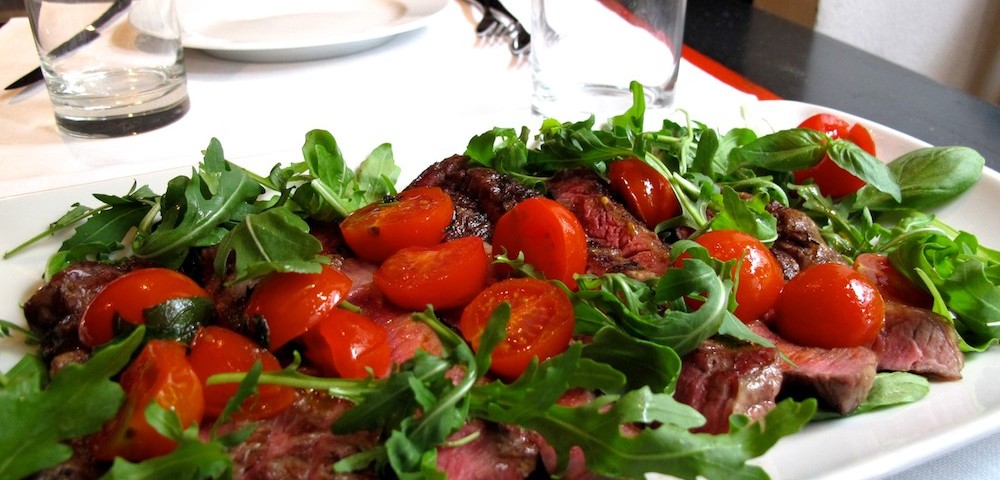 La tagliata pomodorini e rucola